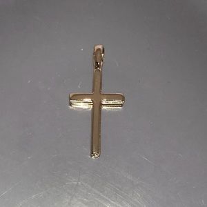Cross Religious Pendant Charm Gold Plated Classic Unisex Design Men Women